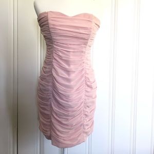 H&M blush pink strapless dress